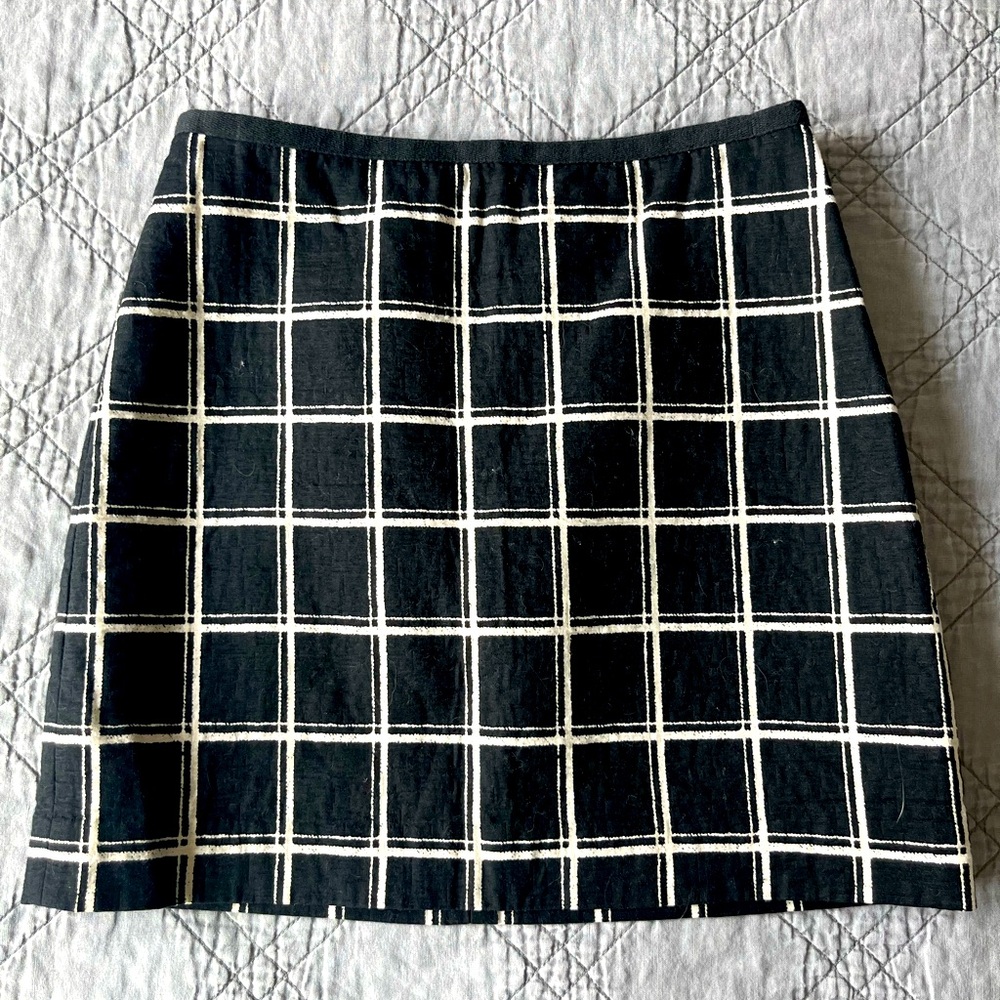 Black and white panel mini skirt